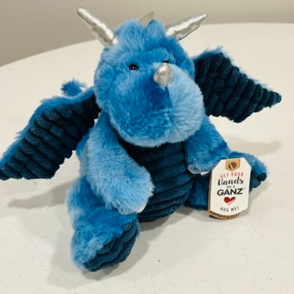 GANZ Other - Get your hands on a Ganz DAPPER DYNAMIC DRAGON Blue Plush Stuffed Animal NWT